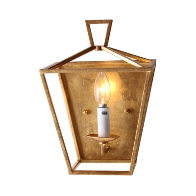 Classic Gold Wall Light with Candle Shape 1 Light Metal Sconce Light for Hallway Hotel Bar