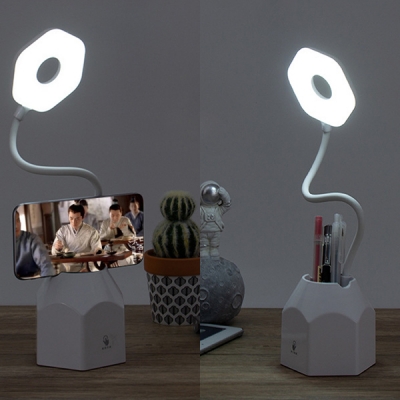 Dimmable Eye Caring LED Desk Light with USB Charging Port Pack of 2 Energy Saving Reading Light with Flexible Gooseneck