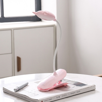 Dormitory USB Charging Port Desk Light Eye Caring Flexible Goose Neck LED Reading Light with Clip