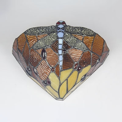 Tiffany Style Dragonfly Pattern Sconce Light Stained Glass Colorful Sconce Light for Bedroom Dining Room