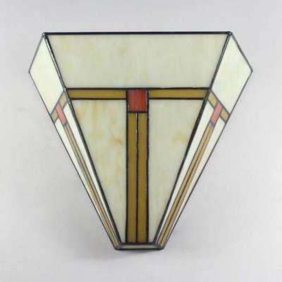 Stained Glass Triangle Shade Wall Light 1 Light Tiffany Style Rustic Sconce Lamp for Bathroom Restaurant