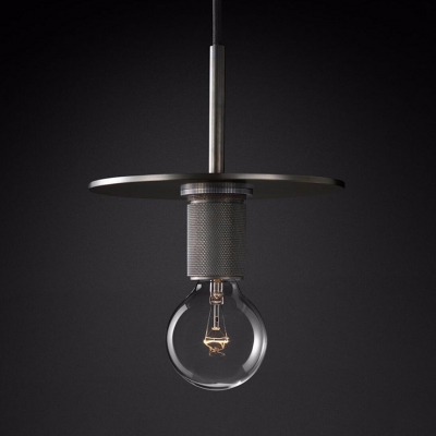 Metal Clear Class Orb Light Fixture 1 Light Industrial Ceiling Light in Brass/Chrome/Black for Bar