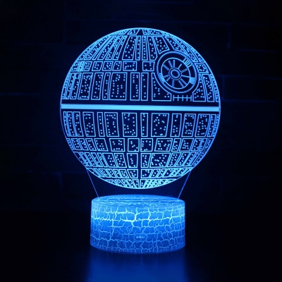 Movie Element Pattern 3D Night Lamp Touch Sensor 7 Color Changing LED Illusion Light with USB Port Battery for Boy Girl Gift