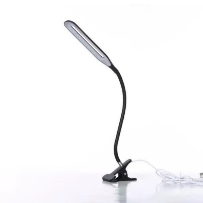 Pack of 2 LED Desk Light USB Charging Port Flexible Gooseneck Clip Study Light for Bedside Table
