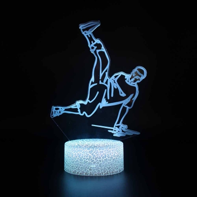 Sportsman Pattern LED Night Lamp 7 Color Changing Touch Sensor Nursery Nightlight for Boy Girl Bedroom