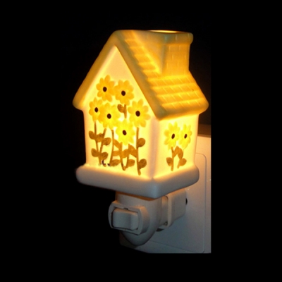 3 House Shape Optional Sconce Light Cute Ceramics On-Off Switch Night Lamp for Kids Bedroom Kitchen