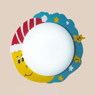 5 Pattern Optional Flush Mount Light Cute Colorful Acrylic Ceiling Light Fixture for Child Bedroom