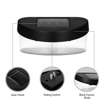 Black 2 LED Solar Patio Decorative Step Light