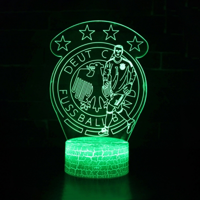 Boys Girls Gift LED Night Light 7 Color Changing Touch Sensor Soccer Element Pattern 3D Night Light with Touch Sensor