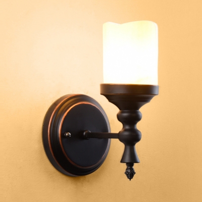 Living Room Cylinder Wall Sconce Metal Single Light American