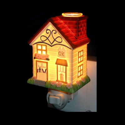 On-Off Switch Night Light 3 House Shape Choice Cute Ceramics Wall Light for Kids Room Stair