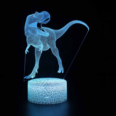 Velociraptor Pattern LED Night Light 7 Color Changing Touch Sensor Nursery Night Lamp for Boy Bedroom Gift