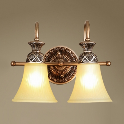 Bell Shade Dining Room Sconce Light Metal 1/2/3 Lights Vintage Style Wall Light in Bronze