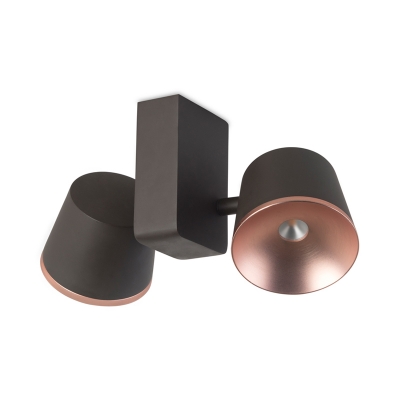 Black And Rose Gold Spot Light Modern Metal Tapered Shade Led