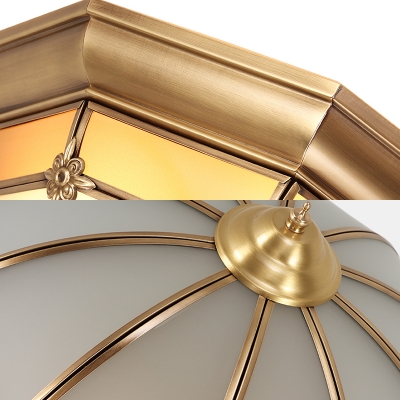 Brass Dome Shape Ceiling Mount Light Elegant Metal Flush Mount Light for Living Room