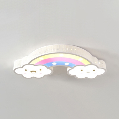 Creative Rabbit/Rainbow Shape Light Fixture Acrylic Warm Lighting/Stepless Dimming Ceiling Mount Light for Boy Girl Room