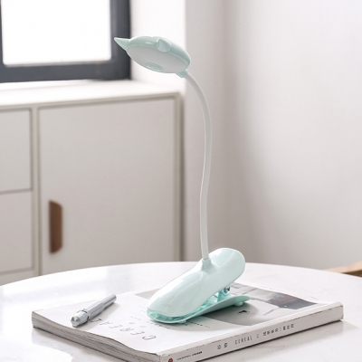 Dormitory USB Charging Port Desk Light Eye Caring Flexible Goose Neck LED Reading Light with Clip
