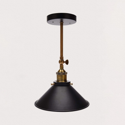 Industrial Cone Wall Light 2 Pack 1 Light Metal Wall Lamp in Black for Bedroom Dining Room