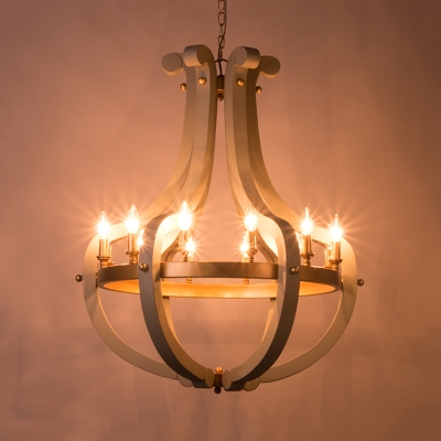 Metal Candle Pendant Lighting 6/12 Lights Traditional Light Chandelier for Foyer Living Room