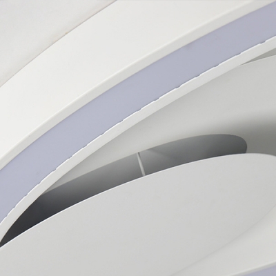 Modern White LED Flush Mount Light Acrylic Metal Slim Panel Round Ceiling Light in White/Warm for Adult Kids Room