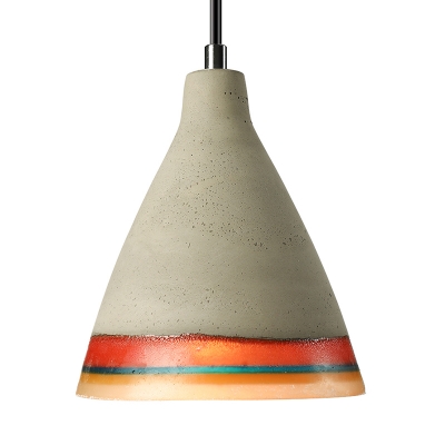 Rainbow Style Cement and Resin Pendant with Cone Shade