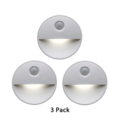 3/6 Pack LED Night Light Battery Powered 6 LED Round Cabinet Lighting with Infrared Sensor Dusk to Down Sensor