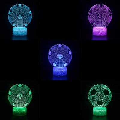 7 Color Changing LED Night Light Touch Sensor 7 Color Changeable Football 3D Bedside Light for Boy Girl Room Gift