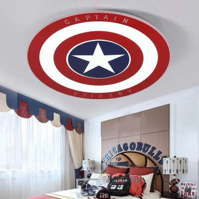 Blue &Red Star Ceiling Mounted Light Fashion Acrylic Remote Control Music Light Fixture for Kids Room
