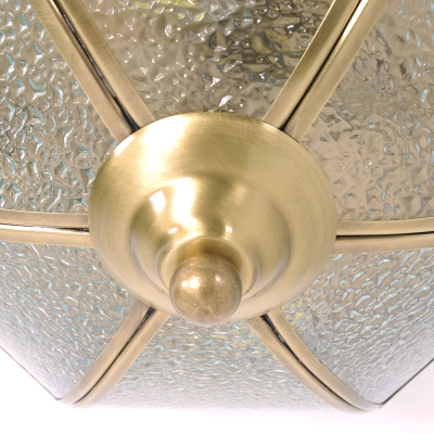 Brass Hexagon Ceiling Lamp 2 Lights Elegant Style Frosted Glass Flush Mount Light for Restaurant