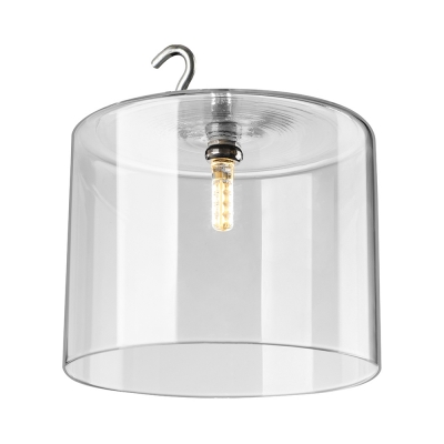 Bright Clear Glass Cylinder Shade Designer Semi-Flush Mount 4.7”High