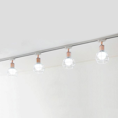 Metal Frame Wire Track Light Kitchen 4 Lights Industrial Led Ceiling
