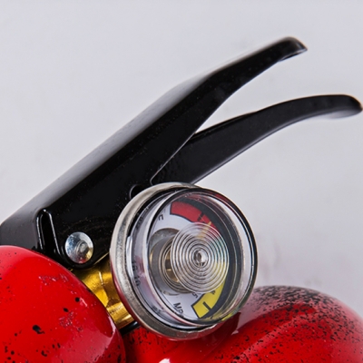 Red Fire Extinguisher Shape Wall Light 2 Lights Vintage Style Metal Wall Lamp for Dining Room
