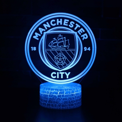 Soccer Element Pattern LED Night Light 7 Color Changing Touch Sensor 3D Illusion Lamp for Bedroom Hallway
