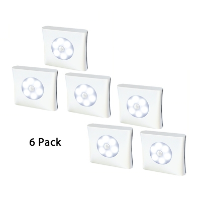 3/6 Pack Stick Anywhere Cabinet Lighting Battery Powered Infrared Sensing and Auto Dusk to Dawn Sensing 6 LED Closet Lighting in White/Warm