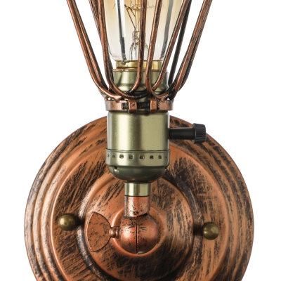 Antique Copper  Finished Warehouse Industrial LED Wall Light