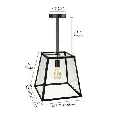 Black 1 Light LED Pendant with Clear Beveled Glass