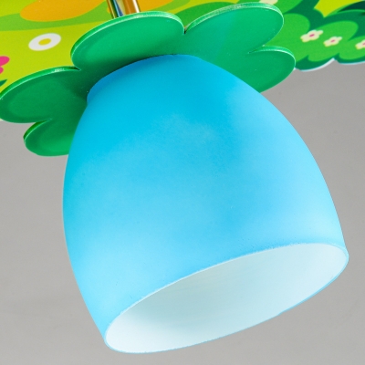 Bowl Shape LED Ceiling Mount Light Eye-Caring Cute Pattern Flush Mount Light for Girl Boy Bedroom