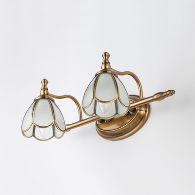 Colonial Style Dome Wall Light 1/2/3/4 Lights Metal Sconce Light in Brass for Bedroom