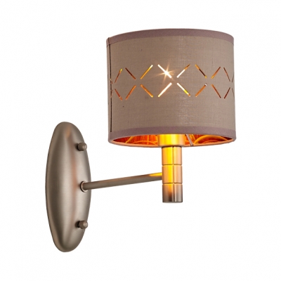 Drum Shade Wall Light Metal Single Light European Style Sconce Lamp for Dining Room Office