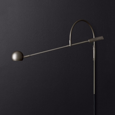 Modern Half Globe Shade Wall Light Metal 1 Light Black/Brass/Chrome Sconce Light for Bedroom Kitchen