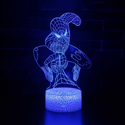 Cartoon Design 3D Night Light 7 Color Changing LED Optical Nightlight with Touch Sensor for Bedroom Hallway