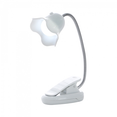 2 Pack Flower Shade Desk Light USB Charging Port LED Reading Light with Clip and Flexible Gooseneck for Dormitory
