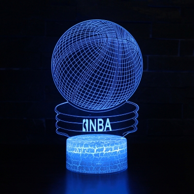 Basketball Pattern Design LED Illusion Light Touch Sensor 7 Color Changing 3D Night Light for Living Room
