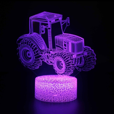 Birthday Gift Boys 3D Illusion Light with Remote Controller Touch Sensor 4 Car Pattern Design LED Optical Nightlight