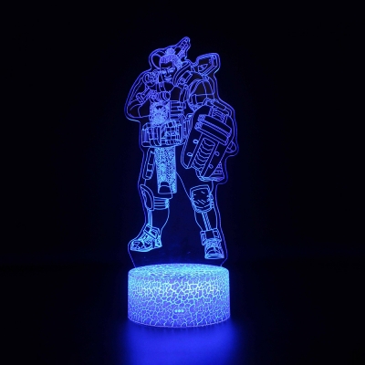 Cartoon Character Pattern 3D Night Light 7 Color Charging Touch Sensor Illusion Light for Kid Bedroom