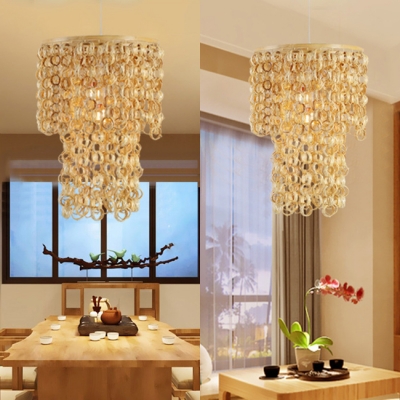 Cylindrical/Rectangle Ceiling Lighting for Dining Room 1 Light Vintage Style Rattan Hanging Lamp in Beige