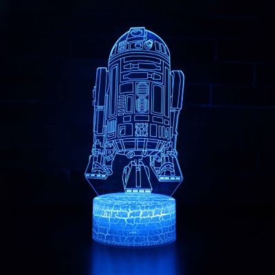 Movie Element Pattern 3D Night Lamp Touch Sensor 7 Color Changing LED Illusion Light with USB Port Battery for Boy Girl Gift
