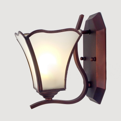 Rust Up Lighting Wall Light 1 Light Traditional Metal Glass Wall Lamp for Stair Dining Room