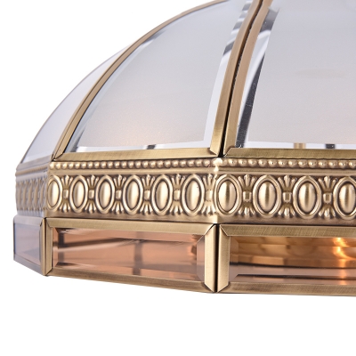 Vintage Style Flush Mount Light Dome 3 Lights Metal Ceiling Light for Dining Room
