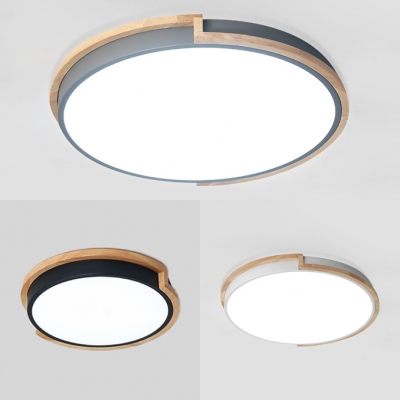 Acrylic Slim Panel Ceiling Mount Light Nordic Stylish Flush Light in Black/Gray/White for Bedroom